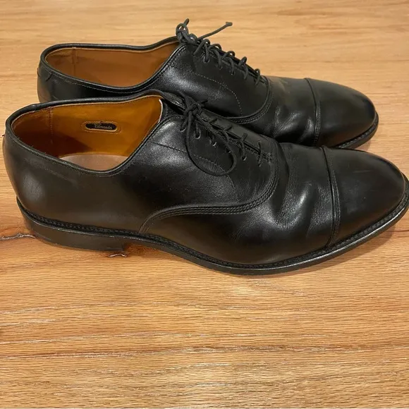 Allen Edmonds MISMATCHED R10 L9.5 Cap Toe Black Leather Shoes Career Formal USA