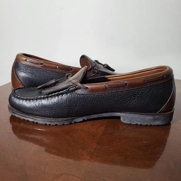 Allen Edmonds Nashua 11.5 Men's Leather Tassel Loafers Black and Brown Shoes