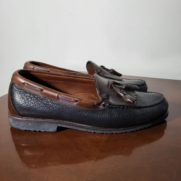 Allen Edmonds Nashua 11.5 Men's Leather Tassel Loafers Black and Brown Shoes