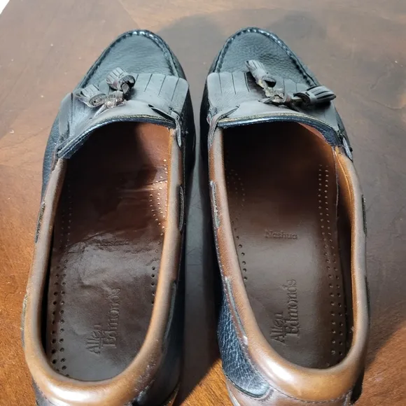 Allen Edmonds Nashua 11.5 Men's Leather Tassel Loafers Black and Brown Shoes