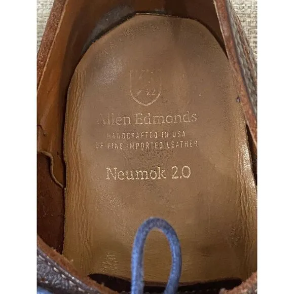 Allen Edmonds Neumok 2.0 Wingtip Oxford Shoes Size 10.5 B‎