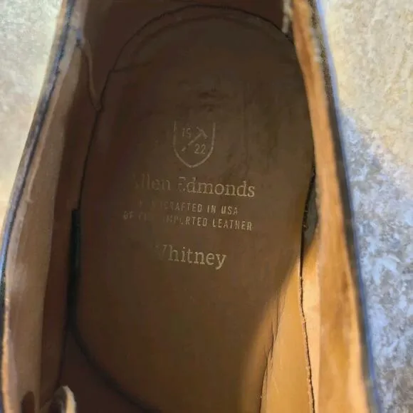 Allen Edmonds Oxfords Mens Size 10 Whitney Hand Crafted Leather Brown Shoes