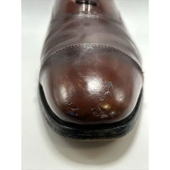 Allen Edmonds Park Avenue Men Size 10 C Brown Leather Cap Toe Oxford Dress Shoe
