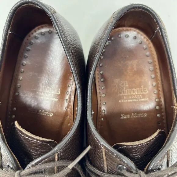 Allen Edmonds San Marco Brown Pebbled Leather Dress Shoes 5722 Men’s Size 9