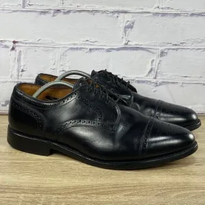 Allen Edmonds Sanford Black Cap Toe Dress Shoes Men's 10.5 EEE Wide Brogue Derby