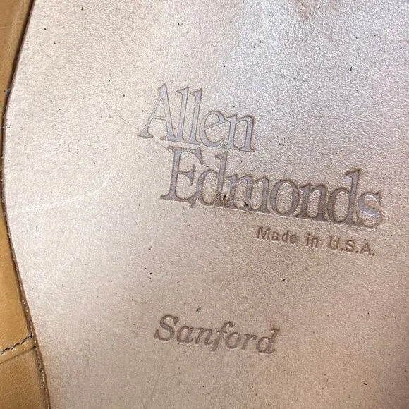 Allen Edmonds Sanford Black Cap Toe Dress Shoes Men's 10.5 EEE Wide Brogue Derby