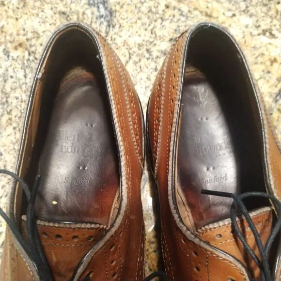 Allen Edmonds Sanford Lace Up Brown Oxford Dress Shoes 25595 Men's Size 10.5