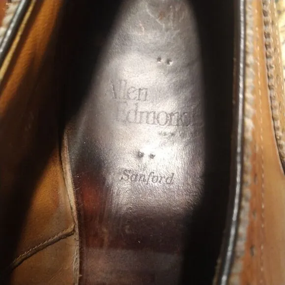 Allen Edmonds Sanford Lace Up Brown Oxford Dress Shoes 25595 Men's Size 10.5