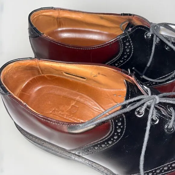 Allen Edmonds Shelton Dress Shoes Merlot Black Leather Mens Size 9 C Light‎ Wear