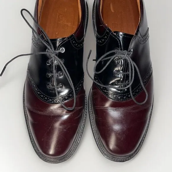 Allen Edmonds Shelton Dress Shoes Merlot Black Leather Mens Size 9 C Light‎ Wear