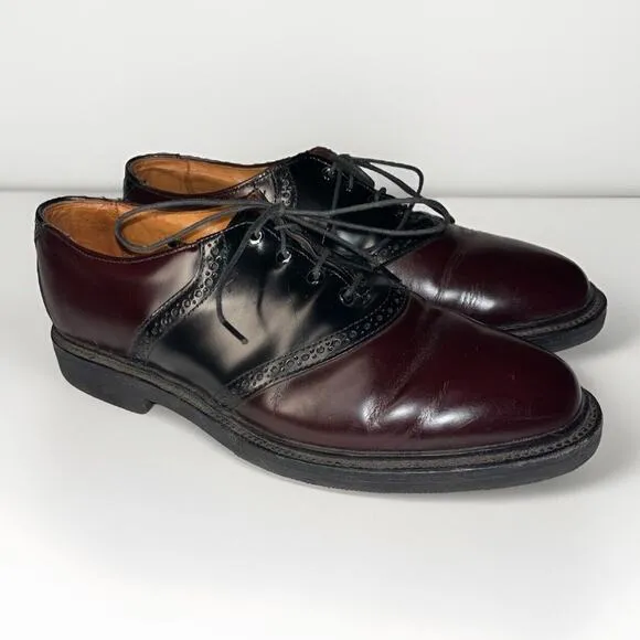 Allen Edmonds Shelton Dress Shoes Merlot Black Leather Mens Size 9 C Light‎ Wear