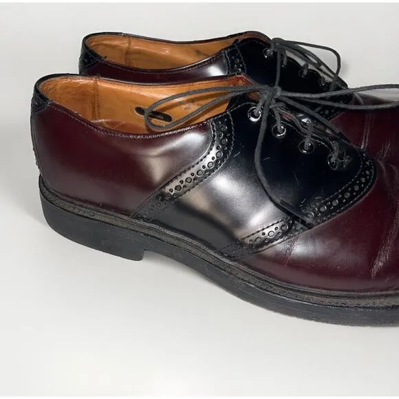 Allen Edmonds Shelton Dress Shoes Merlot Black Leather Mens Size 9 C Light‎ Wear