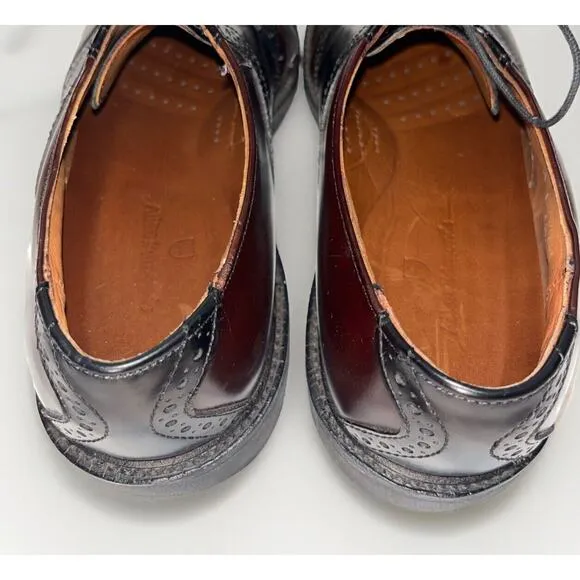 Allen Edmonds Shelton Dress Shoes Merlot Black Leather Mens Size 9 C Light‎ Wear
