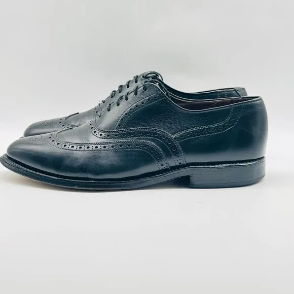 Allen Edmonds Shoes Mens 7.5 E Chester Black Leather Wingtip Oxford Dress
