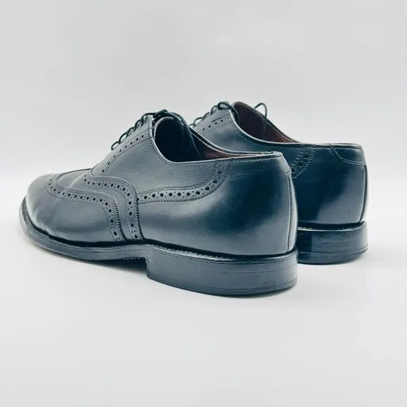 Allen Edmonds Shoes Mens 7.5 E Chester Black Leather Wingtip Oxford Dress