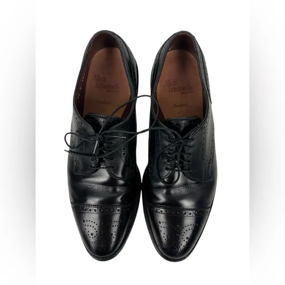 Allen Edmonds Strand Black Cap Toe Oxford Dress Shoes 8.5 C Casual Formal