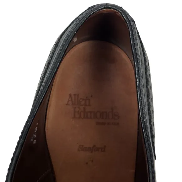 Allen Edmonds Strand Black Cap Toe Oxford Dress Shoes 8.5 C Casual Formal