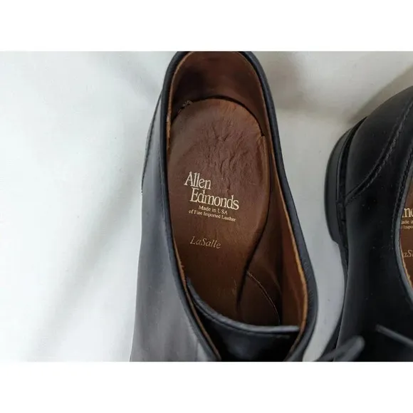 Allen Edmonds sz. 7.5 D LASALLE Split-Toe Oxfords Black Mens Dress Shoes Classic