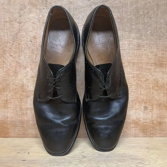 Allen Edmonds Troy Men Size 14 D Dress Shoes Black Leather Brogue Oxford Captoe