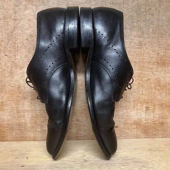 Allen Edmonds Troy Men Size 14 D Dress Shoes Black Leather Brogue Oxford Captoe