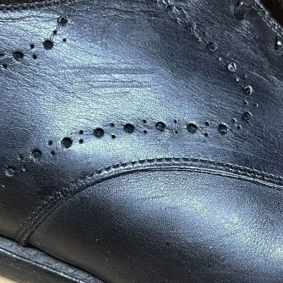 Allen Edmonds Troy Men Size 14 D Dress Shoes Black Leather Brogue Oxford Captoe