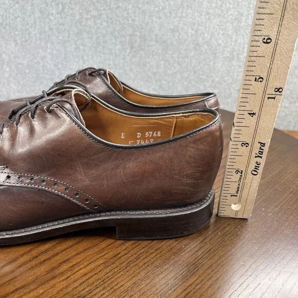 Allen Edmonds Wendell Shoes Men's 8D Brown Leather Derby Oxford Brogue 5768‎