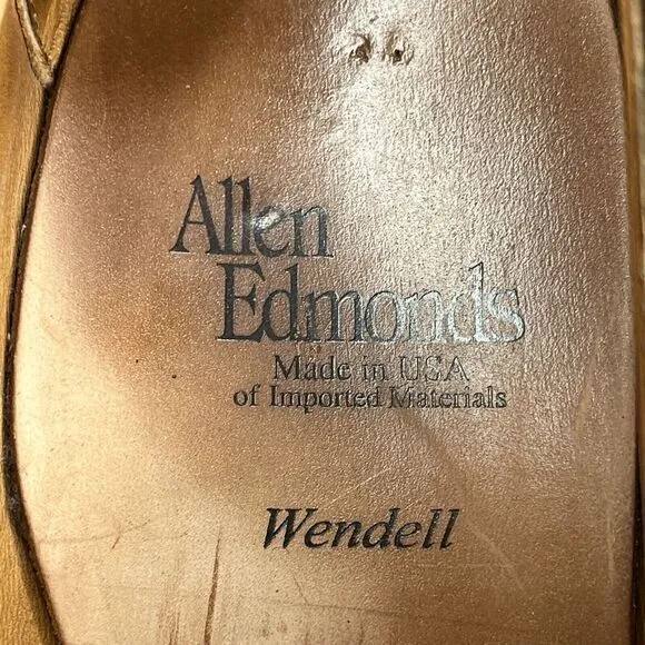 Allen Edmonds Wendell Shoes Men's 8D Brown Leather Derby Oxford Brogue 5768‎