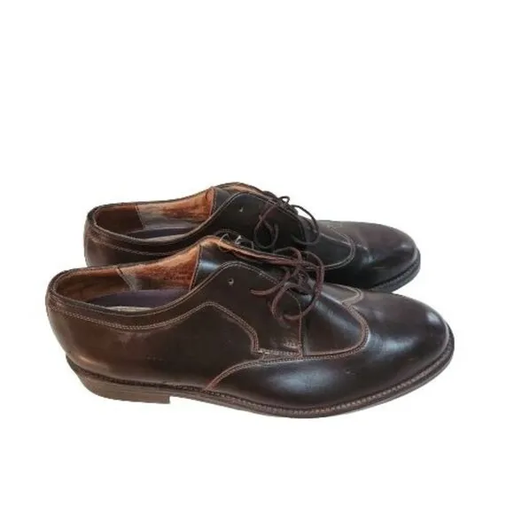 Allen Solly Brogues Wing Tip Brown Leather Made In Mexico Dress Shoes Size 12M