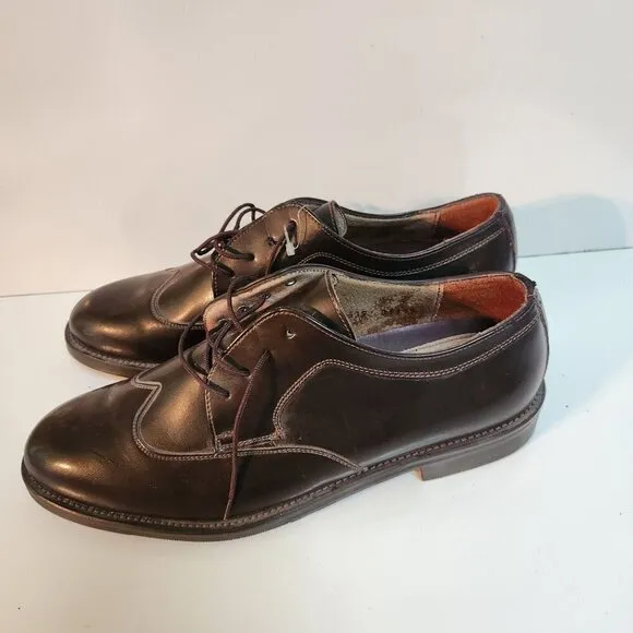 Allen Solly Brogues Wing Tip Brown Leather Made In Mexico Dress Shoes Size 12M