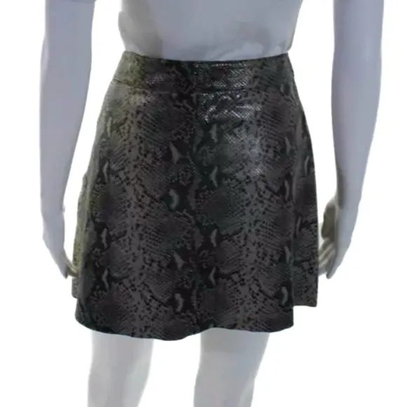 Allsaints Lena Oba lamb leather mini skirt 8