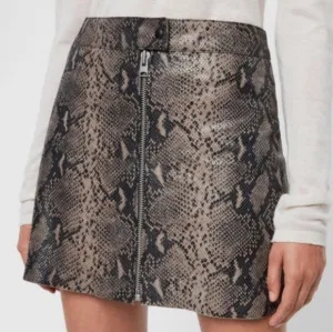 Allsaints Lena Oba lamb leather mini skirt 8