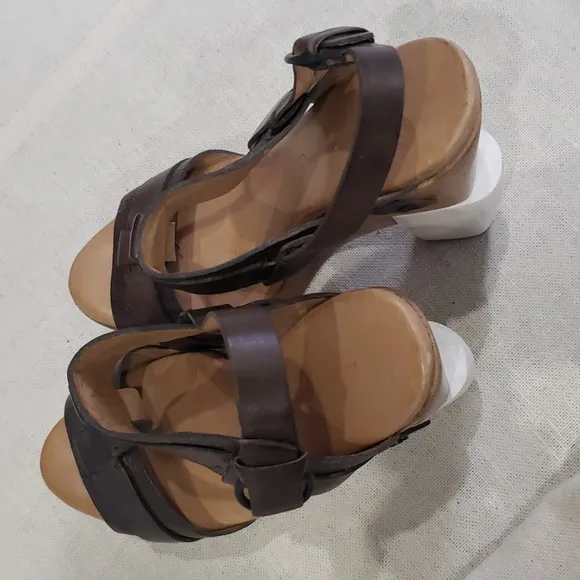 AllSaints Spitalfields Leather T-strap Platform Sandals Womens 37 Boho Hippie