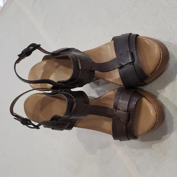 AllSaints Spitalfields Leather T-strap Platform Sandals Womens 37 Boho Hippie