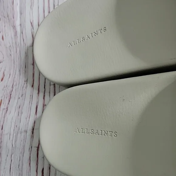 AllSaints White Underground Slide Sandals Size 8 NWT