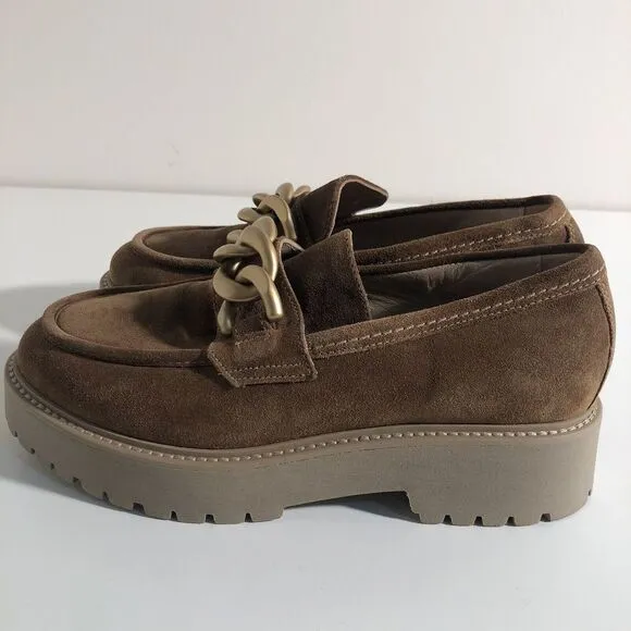 Amazing Women's 7.5 Shoes Nero Giardini Loafers Casual with Chain Leather‎ Malt