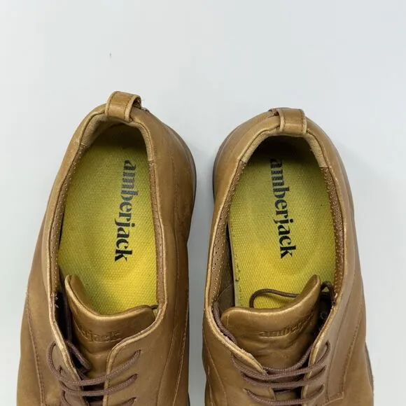Amberjack The Original Shoes Mens 12 Brown Leather Derby Casual Dress Lace Up