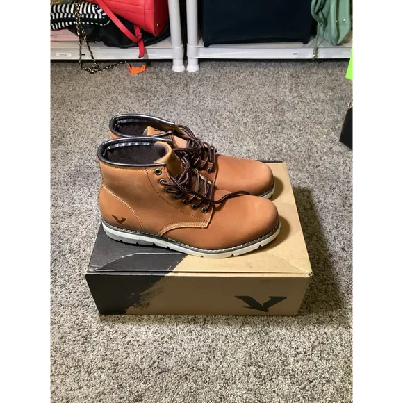 American Eagle Territory Men's Axel Ankle Boots Chestnut Size 9.5 Casual Lace Up