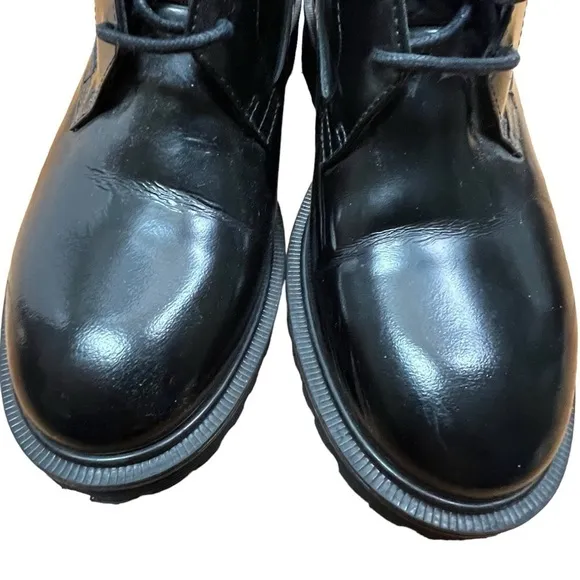 &amp; Other Stories Black Lace Up Leather Boots Size 37 US 7