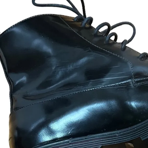 &amp; Other Stories Black Lace Up Leather Boots Size 37 US 7