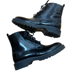 &amp; Other Stories Black Lace Up Leather Boots Size 37 US 7