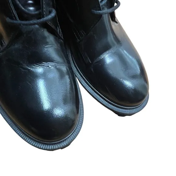 &amp; Other Stories Black Lace Up Leather Boots Size 37 US 7
