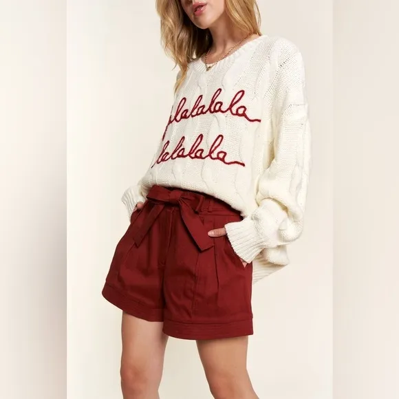 And The Why Ribbon Belt Basic Shorts