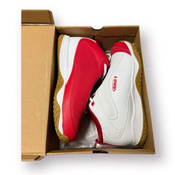 AND1 Fifty Fifty Men's Basketball Shoes Mens Size 10 White/Red