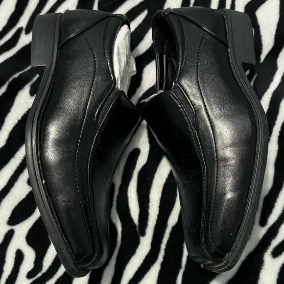 Angela Falconi Moda Italy Boys Black Leather Slip On Loafers Dres Shoes Size 6