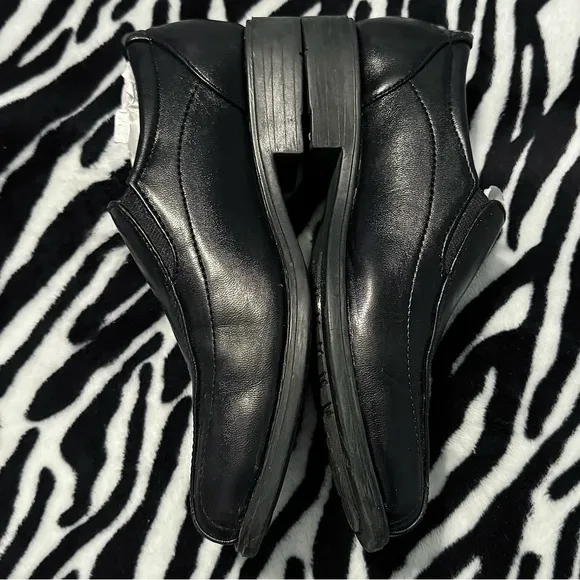 Angela Falconi Moda Italy Boys Black Leather Slip On Loafers Dres Shoes Size 6