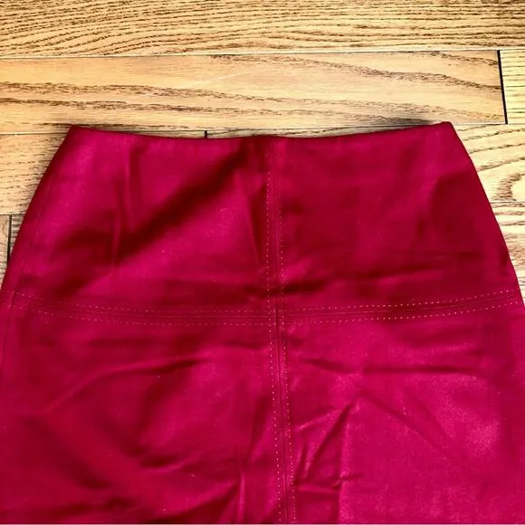 ANN TAYLOR Blue Label Wool Lined Red Cherry Pencil Skirt Women’s Size 8