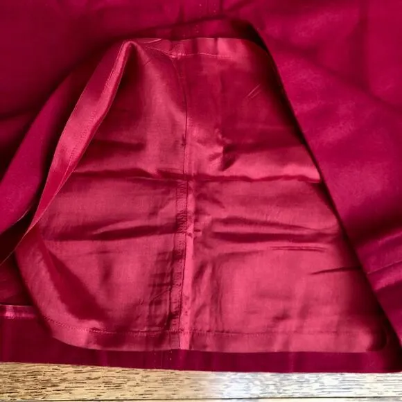 ANN TAYLOR Blue Label Wool Lined Red Cherry Pencil Skirt Women’s Size 8