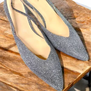 Ann Taylor Silver Shimmer Women's Slingback Shoes