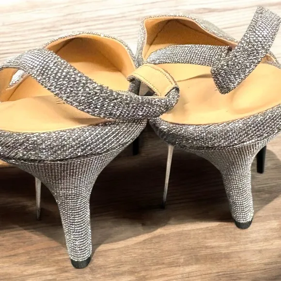 Ann Taylor Silver Shimmer Women's Slingback Shoes