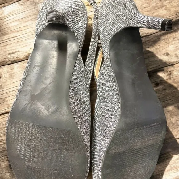 Ann Taylor Silver Shimmer Women's Slingback Shoes
